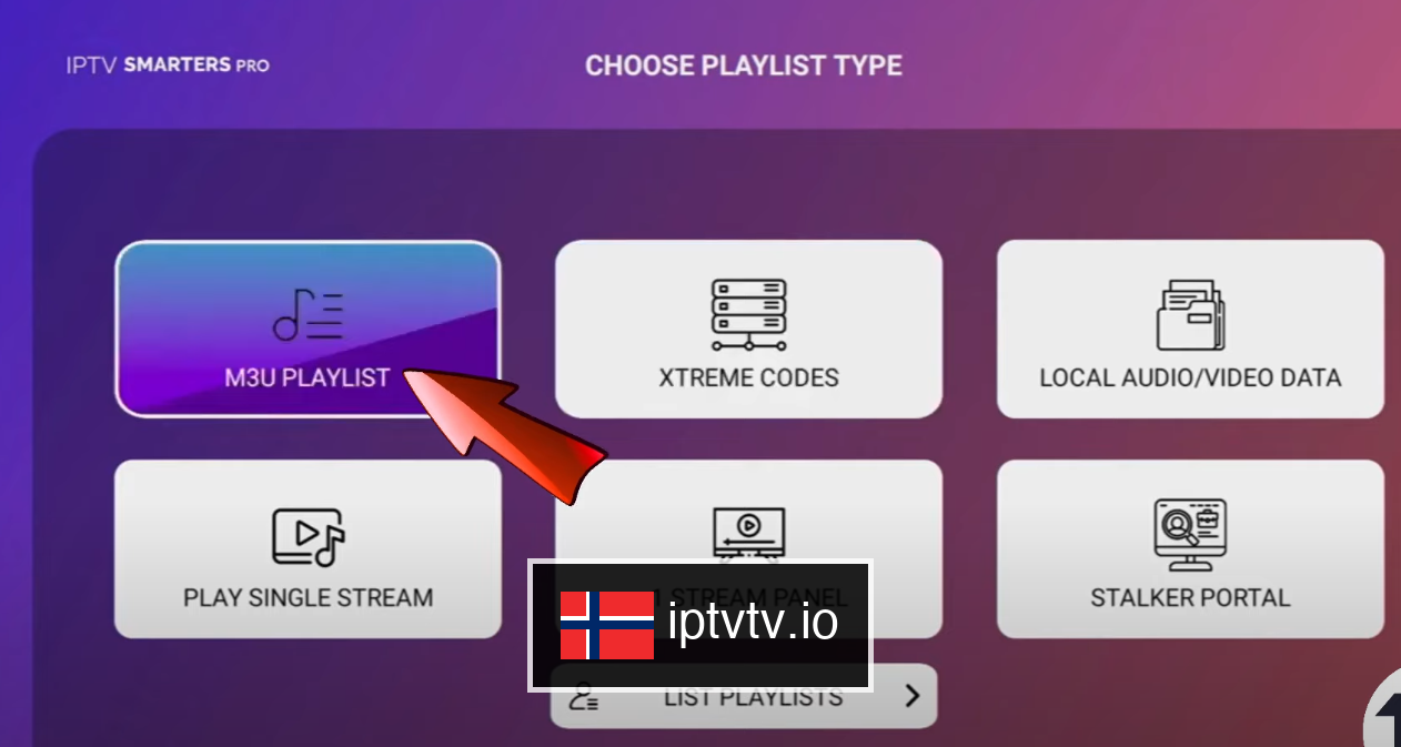 Velg Xtream Codes API for IPTV på Chromecast