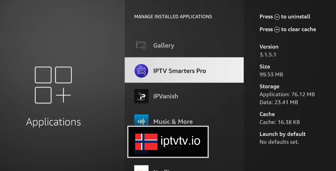 Velg IPTV Smarters Pro