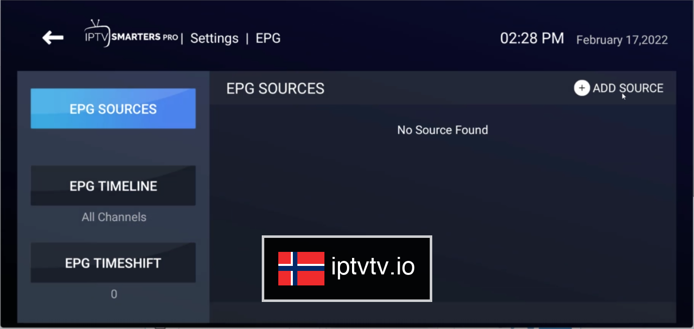 EPG-kilder - Legg til kilde