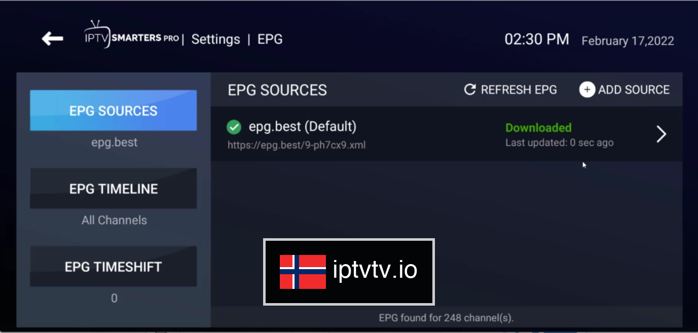 EPG-nedlastet status