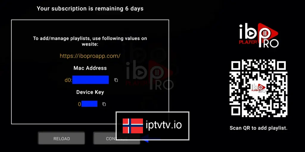 Få din MAC og enhetsnøkkel for IPTV på appen