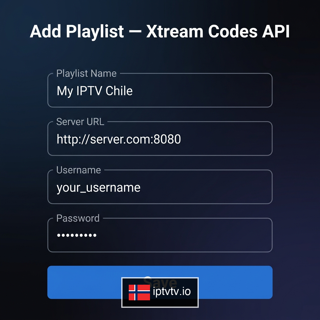 Skriv inn legitimasjon for IPTV på appen
