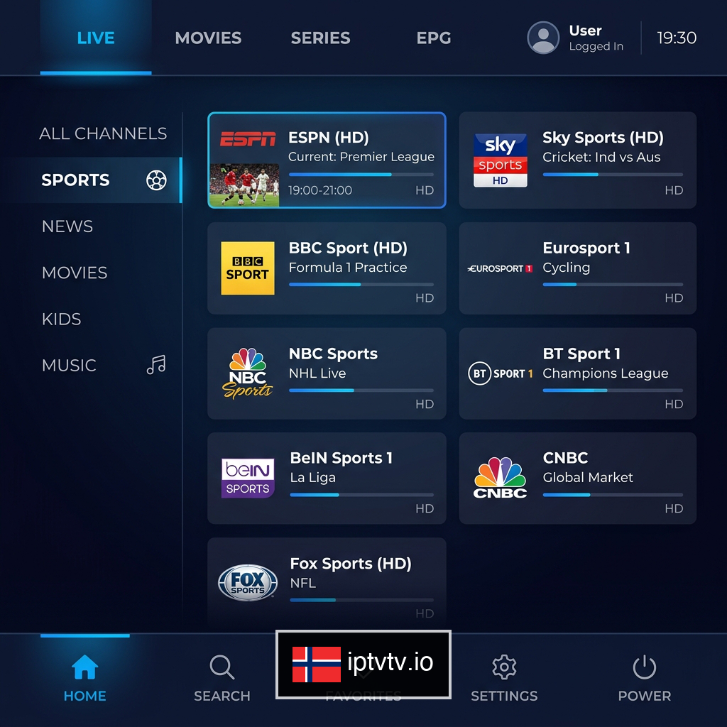 Begynn å se etter IPTV på appen