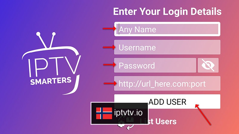 Skriv inn legitimasjonen din for IPTV på Samsung TV