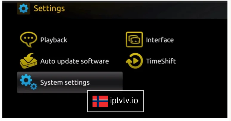 Naviger til Servere for IPTV på MAG Box
