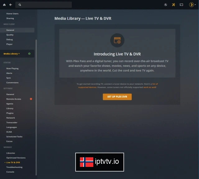 Plex Live TV og DVR-oppsett