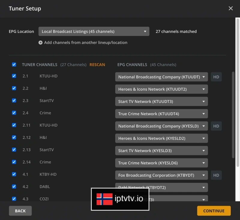 Kartlegging av EPG-kanaler i Plex