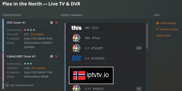 Plex DVR-oppsettet er fullført