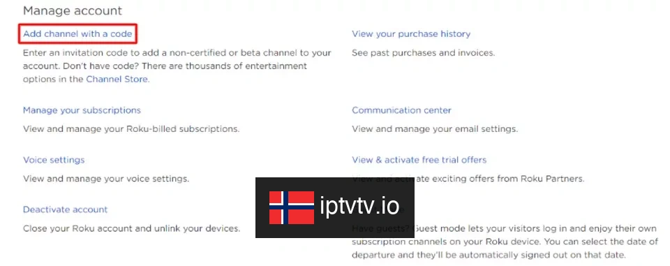 Administrer konto for IPTV på enheten