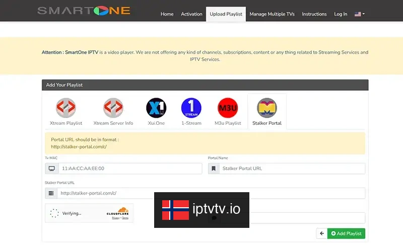 Last opp detaljene dine for IPTV på SmartOne IPTV