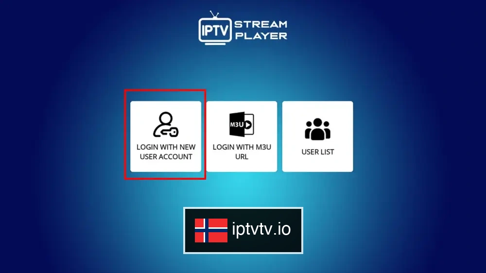 Velg påloggingstype for IPTV på IPTV Stream Player