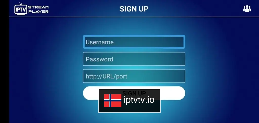 Skriv inn legitimasjon for IPTV på IPTV Stream Player