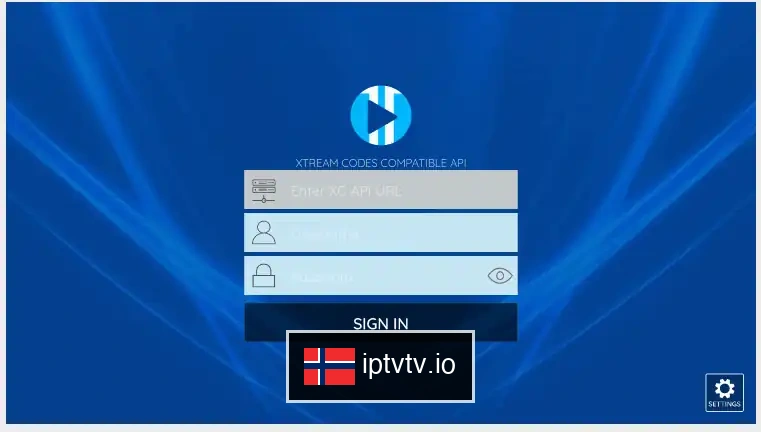 Skriv inn XTREAM CODES API-legitimasjon for IPTV på XCIPTV