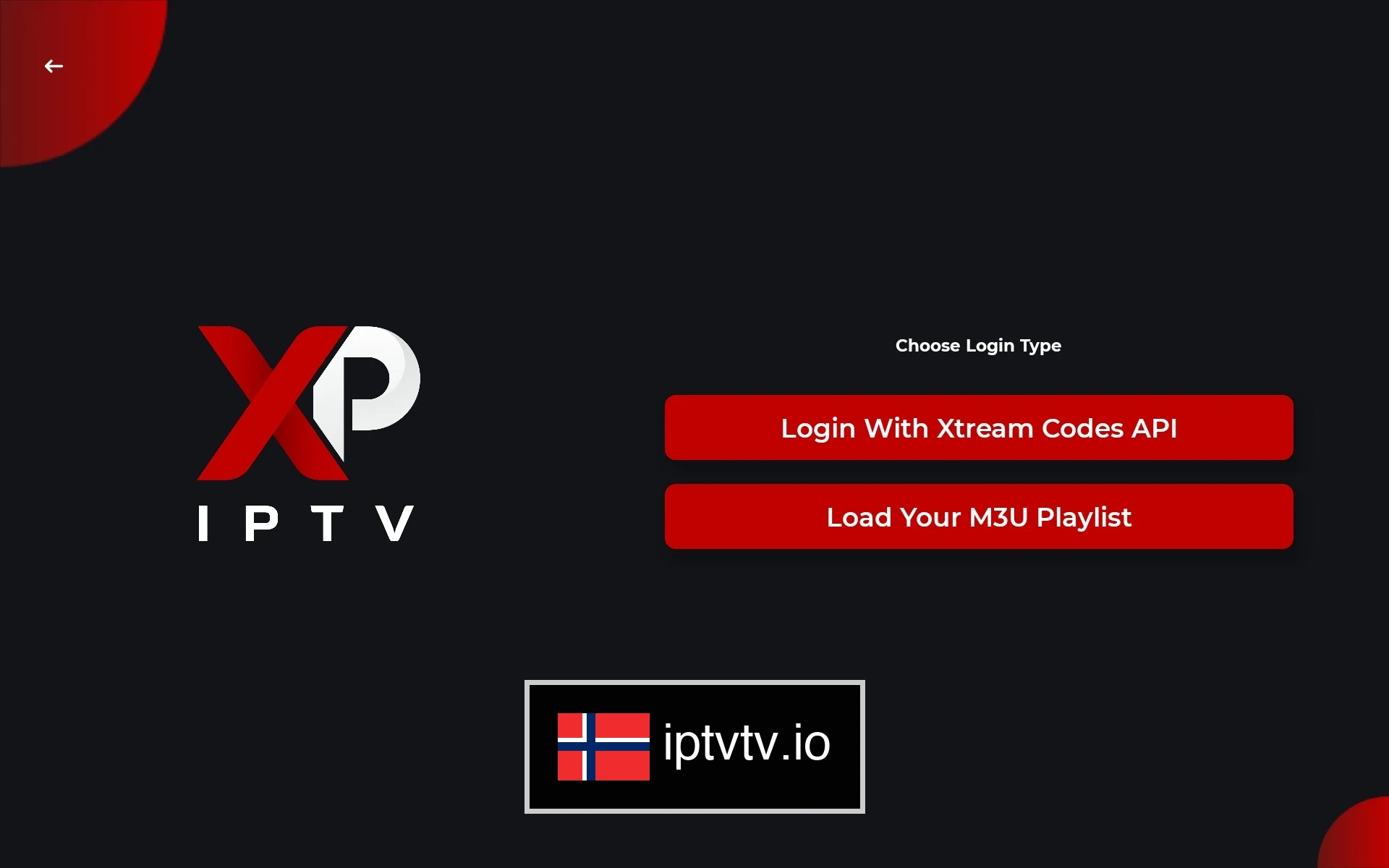 Skriv inn legitimasjon for IPTV på XP IPTV